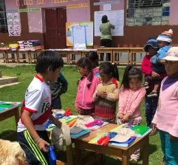 Children outside learning - Pack for a purpose